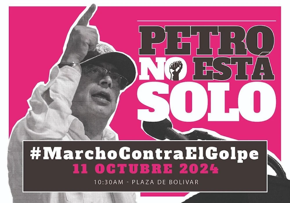 "Marcho contra el golpe": Colombia se moviliza en defensa de Petro