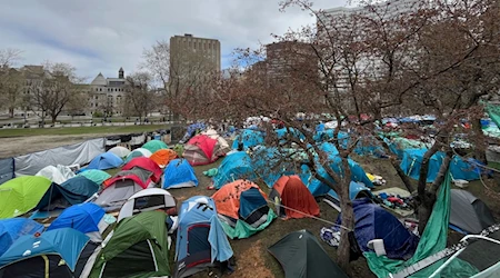 Campamento a favor de Palestina en McGill