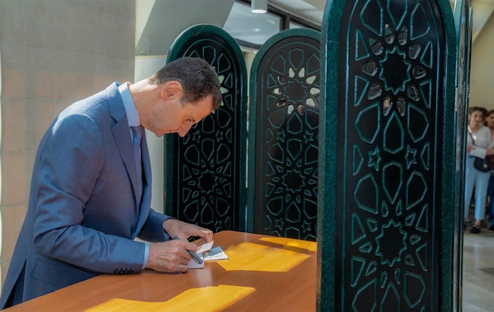 Presidente de Siria votó en elecciones parlamentarias