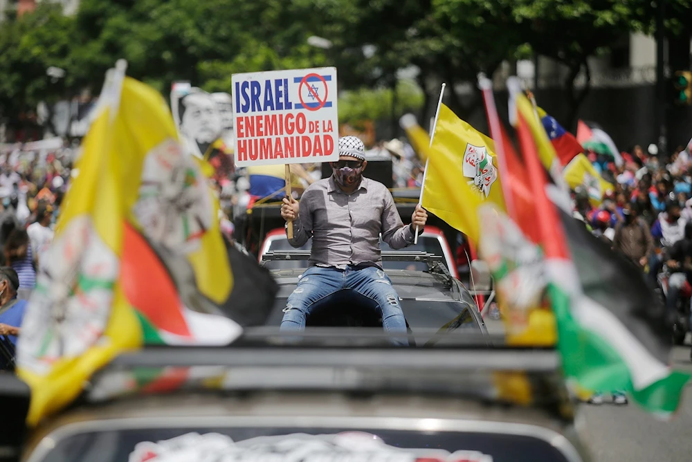 Seguidores del chavismo expresan su respaldo a la causa Palestina