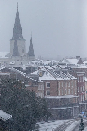 La ciudad estadounidense de Nueva Orleans despierta cubierta de nieve: el fenómeno más sorprendente desde 2009