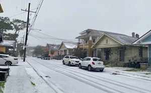 La ciudad estadounidense de Nueva Orleans despierta cubierta de nieve: el fenómeno más sorprendente desde 2009