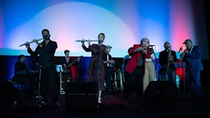 El gran maestro y showman de Cuba Bobby Carcassés en el escenario del Jazz Plaza