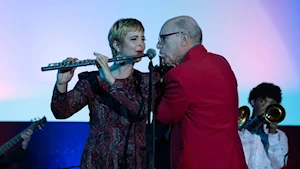 El gran maestro y showman de Cuba Bobby Carcassés en el escenario del Jazz Plaza