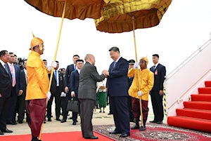 Fotos del presidente de China, Xi Jinping en Camboya, como parte de su gira de trabajo por el sur de Asia. El mandatario del gigante asiático fue recibido por el rey de Camboya, Norodom Sihamon/ Cortesía: Xinhua