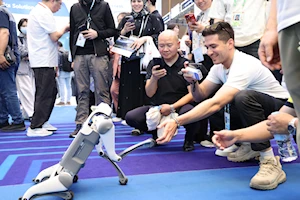 Robots humanoides y de servicio, así como artefactos de avanzada tecnología, se aprecian en la 137ª edición de la Feria de Guangdong, en China, que este año superó los 30.000 expositores