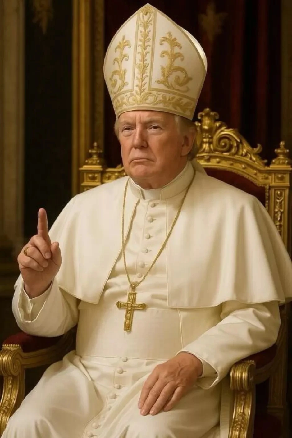 Trump rebasa límites al vestirse de papa